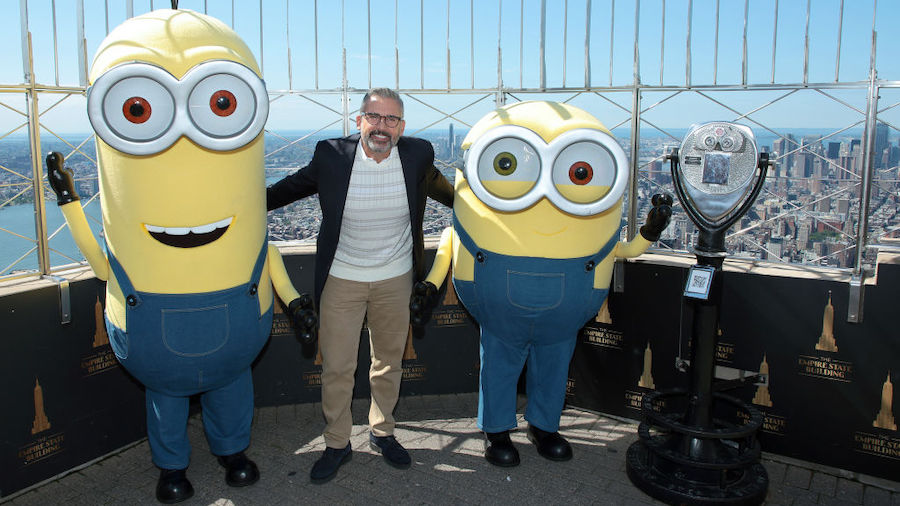 Steve Carell and the Minions visit the Empire State Building on June 28, 2022 in New York City. (Ph...