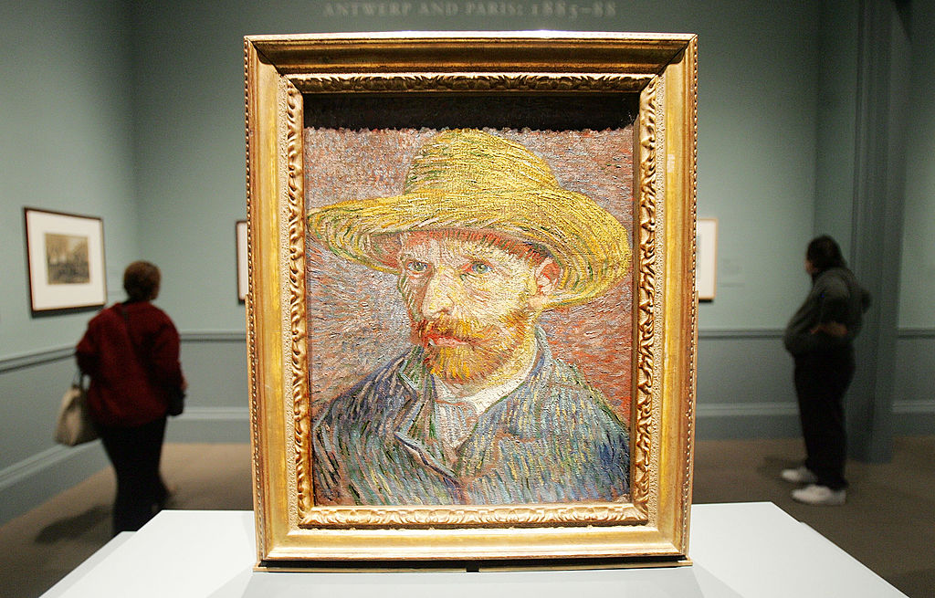 FILE: NEW YORK - OCTOBER 11:  Vincent Van Gogh's painting "Self Portrait with a Straw Hat" is displ...