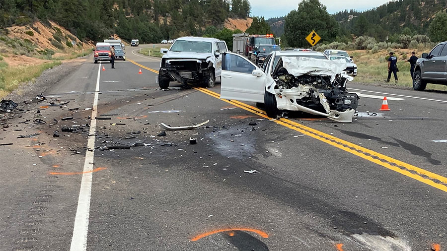 The aftermath of a high speed vehicle chase in Panguitch. (Kane County Utah Sheriff's Office)...