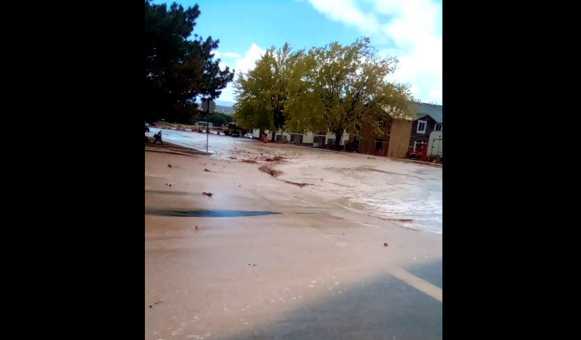 Flooding in Cedar City Wednesday. (Katherine Ortega)...