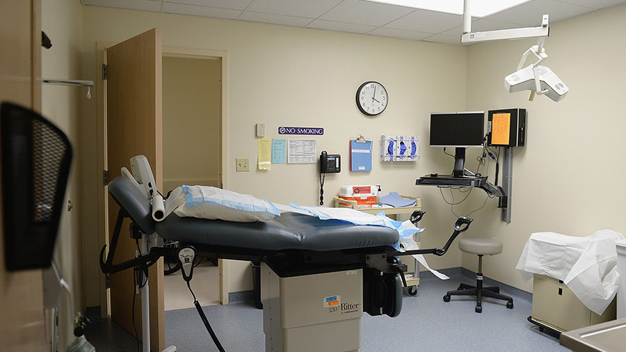 ST LOUIS, MO - MAY 28: An exam room sits empty in the Planned Parenthood Reproductive Health Servic...