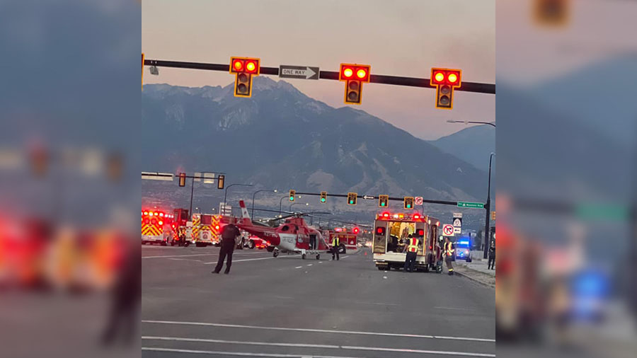 A five car crash on Mountain View at 13400 South. (Courtesy: Marley Finn)...