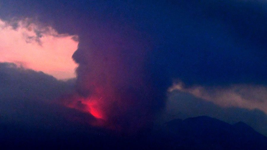 Japan's Sakurajima volcano, located on the island of Kyushu, erupted prompting evacuations in the r...