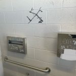 The bathroom in Summit County that was vandalized with a swastika (Summit County Sheriff's Office) 