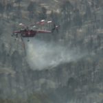 Helicopters were called in to fight the Jacob City fire. (KSL TV)