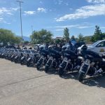 A multiage agency motor squad getting ready for traffic enforcement before July 4 weekend.