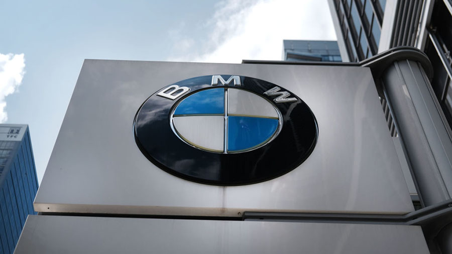 NEW YORK, NEW YORK - AUGUST 01: A BMW logo is displayed at a BMW showroom in Manhattan on August 01...