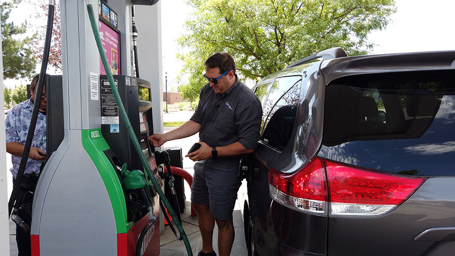 KSL’s Matt Gephardt fuels up his minivan to determine how much gas Google Maps’ eco-friendly ro...