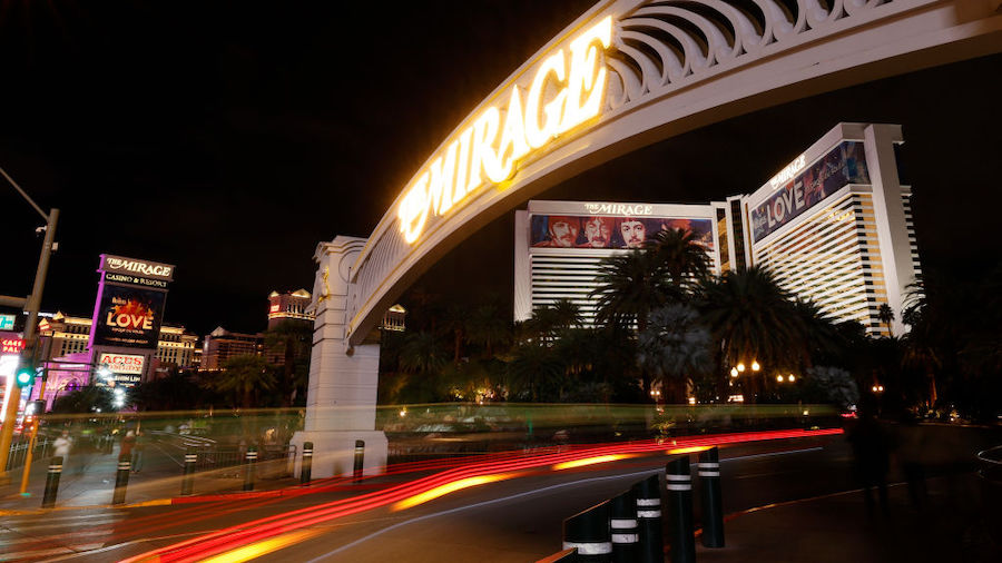 FILE: An exterior view shows The Mirage Hotel & Casino on December 14, 2021 in Las Vegas, Nevada. M...