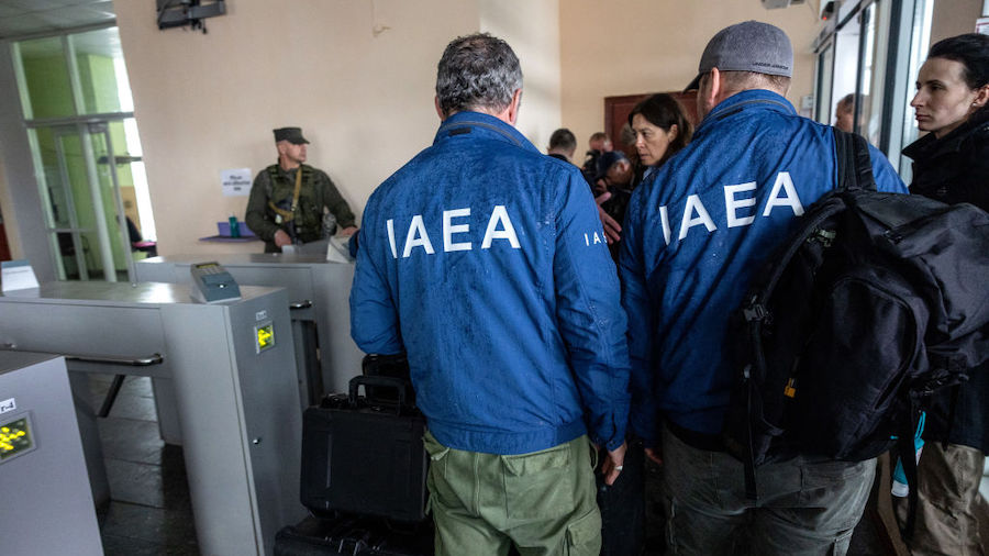 FILE: Staff from the International Atomic Energy Agency (IAEA) bring nuclear safety equipment to th...