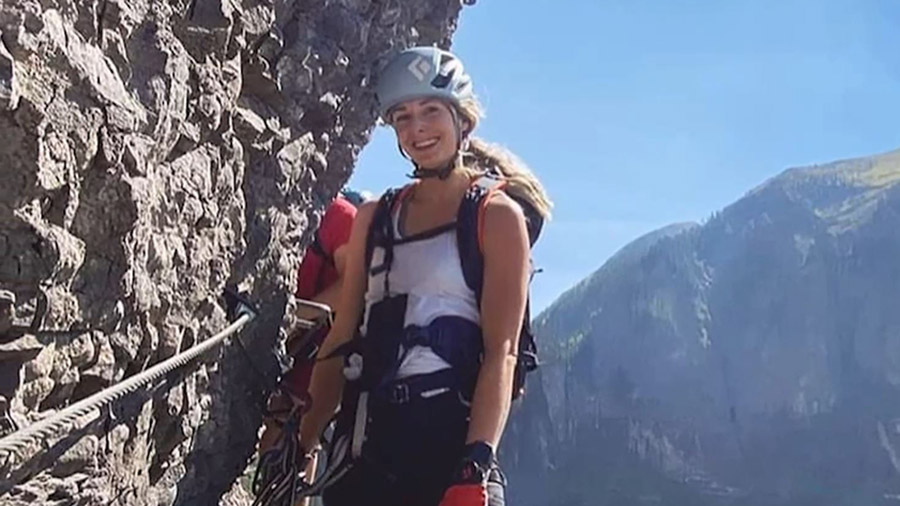 Jessie Liddlard, 25, who was hit by a falling rock while rock climbing....