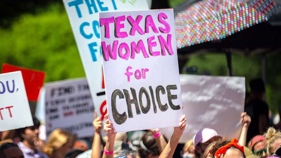 AUSTIN, TX - MAY 14: Pro-choice supporters rally for  reproductive rights at the Texas Capitol on M...
