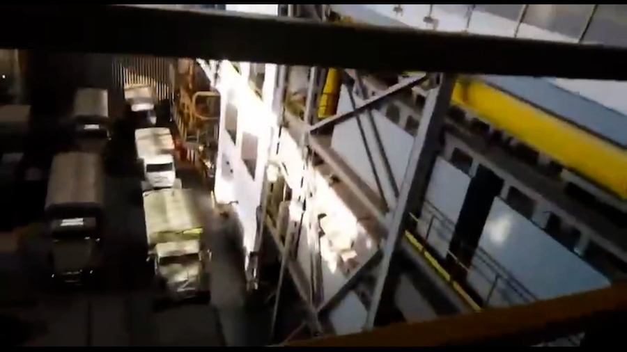 New video shows Russia military vehicles  parked inside a turbine hall, connected to a nuclear reac...