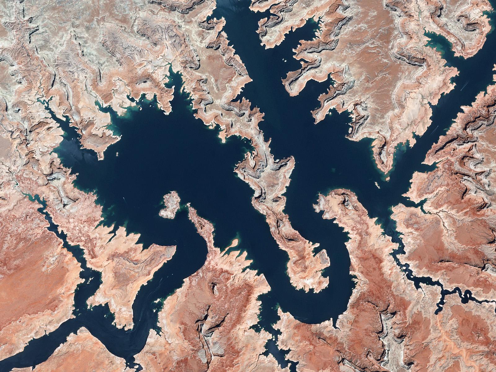 LAKE POWELL, UTAH - 27 APRIL 2022 : Satellite view of Lake Powell in Utah. (Photo by Gallo Images/O...