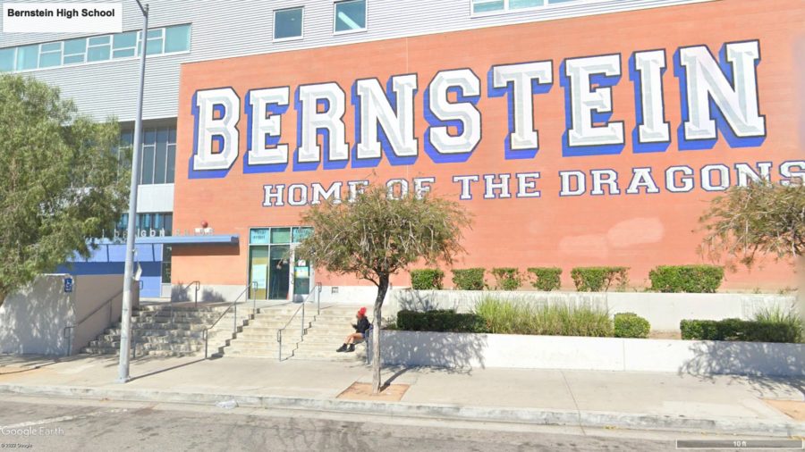Bernstein High School in Los Angeles, California. (Google Earth Pro)...