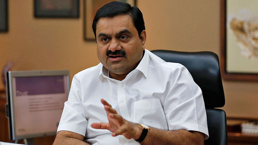 Indian tycoon Gautam Adani, seen here in the western Indian city of Ahmedabad in April 2014, just o...