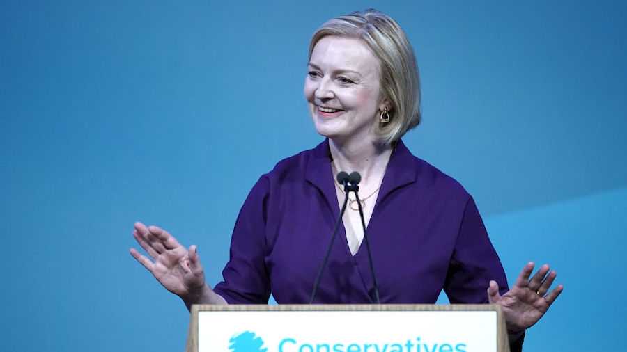 Liz Truss, Britain's Foreign Secretary is announced as the next Prime Minister at the Queen Elizabe...
