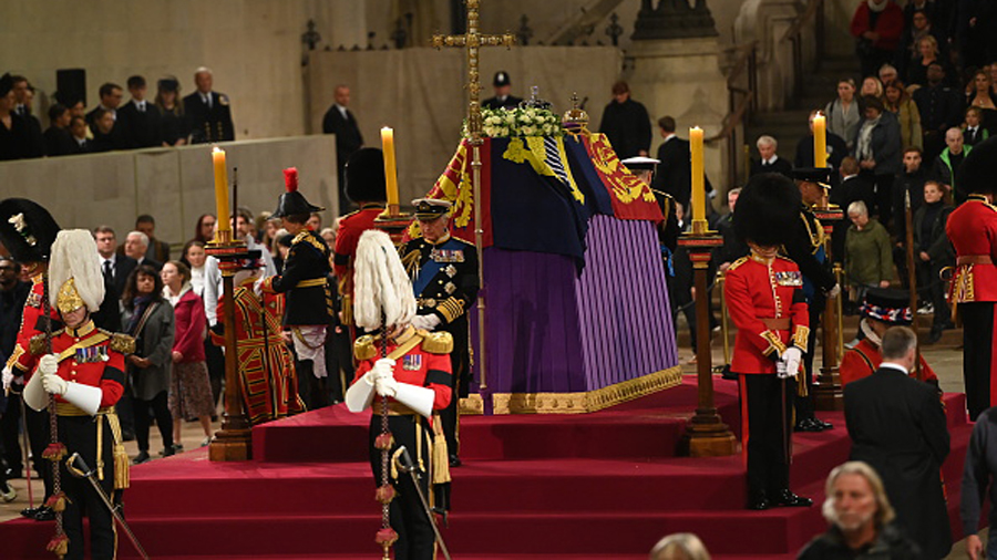 LONDON, ENGLAND - SEPTEMBER 16: King Charles III, Anne, Princess Royal, Prince Andrew, Duke of York...