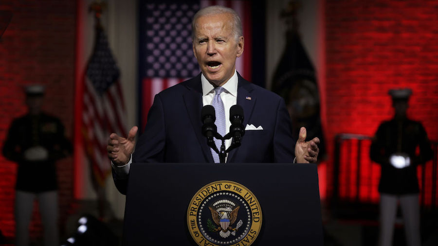 President Joe Biden delivers a primetime speech at Independence National Historical Park September ...