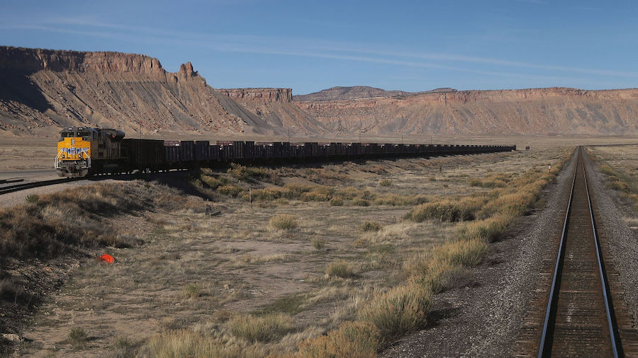 FILE: Amtrak's California Zephyr passes a Union Pacific train along the tracks during its daily 2,4...