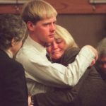 Sy Snarr and her son Trent Snarr, 23, hug after the sentencing of Jorge Benvenuto in the killing of their son and brother, Zachary Snarr, on Jan. 30, 1998. (Photo: Kristan Jacobsen, Deseret News)