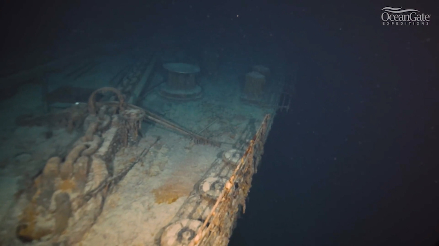 New footage has been released showing the wreck of the RMS Titanic as it's never been seen before: ...