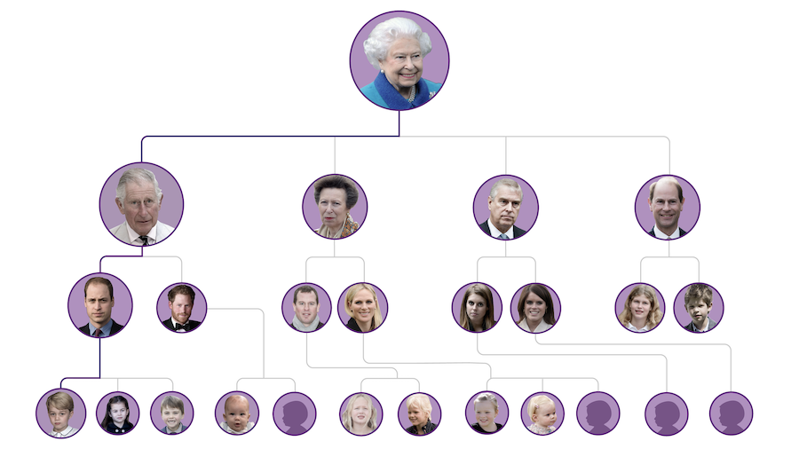The Royal Family tree is pictured here. (CNN/Getty Images via CNN)...