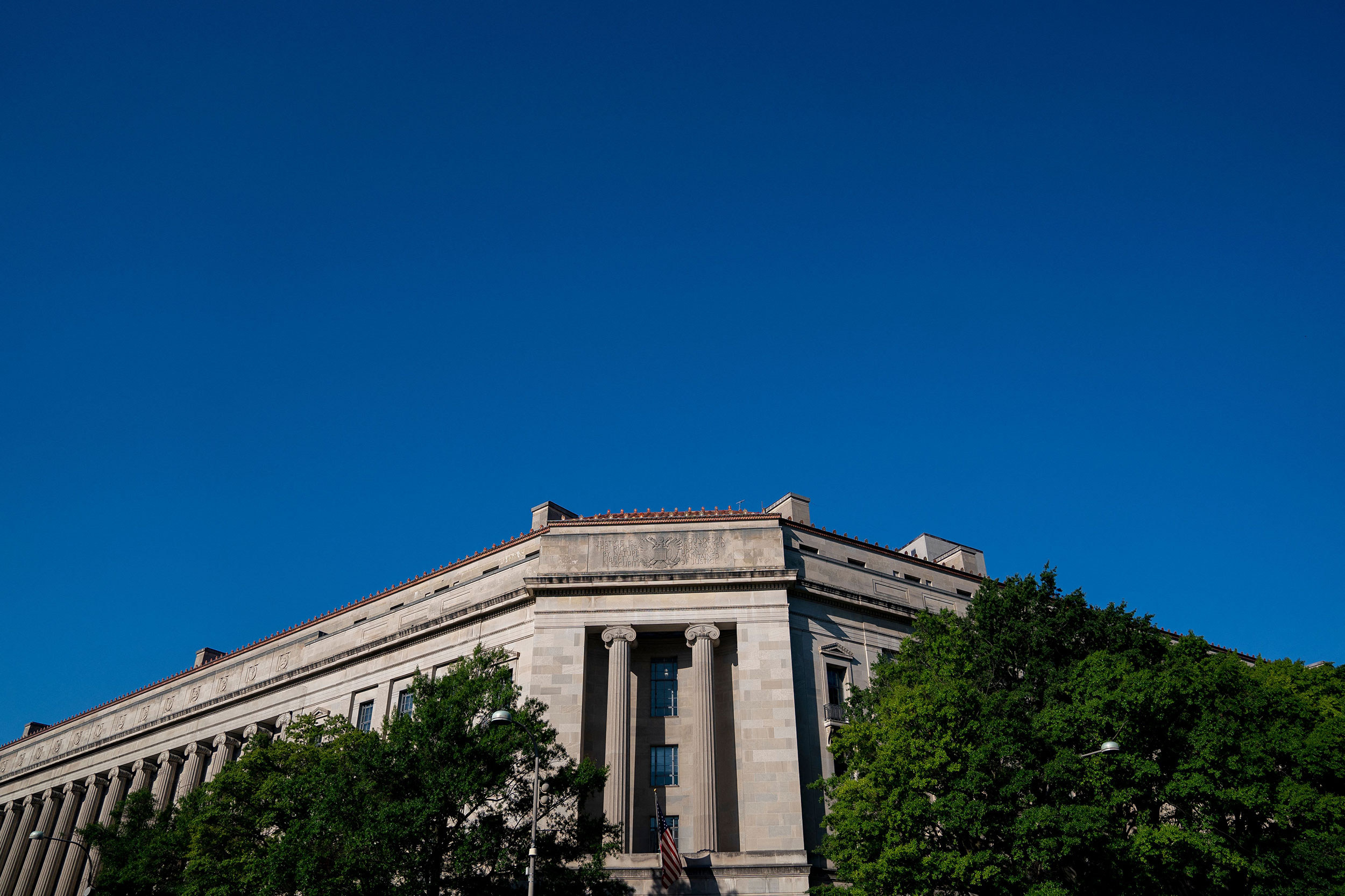 The Department of Justice building is seen in Washington, DC, on August 9, 2022. (Photo by Stefani ...