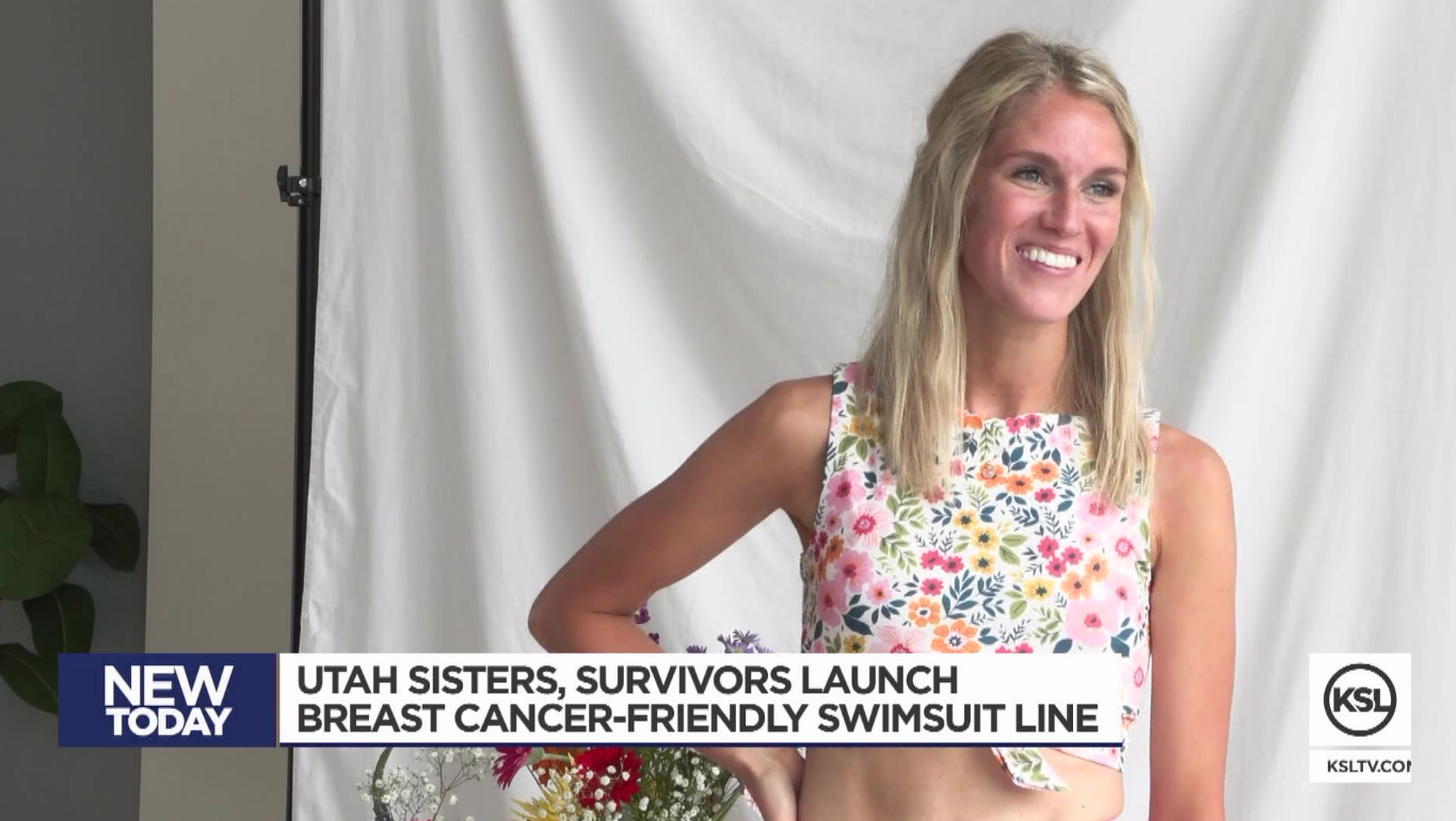 Courtney Hillburn, models the swimsuit just one month after her double mastectomy....