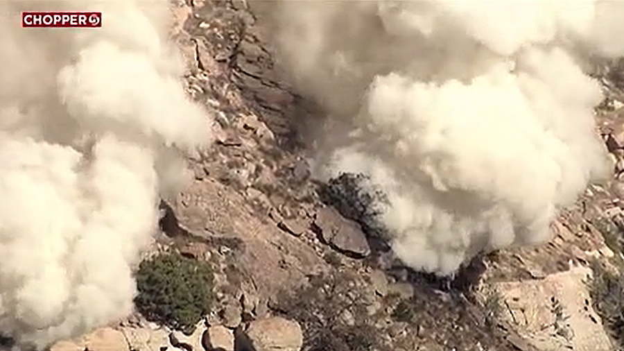 Smoke billow drom the Lila Canyon mine. (KSL TV)...