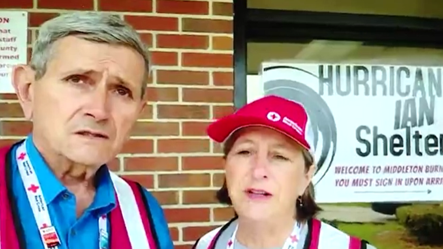 David and Bonnie Kenison talk about their volunteer work with the Red Cross in Crescent City, Flori...