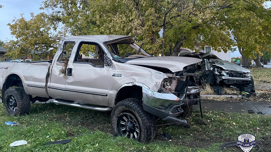 Stolen Ford pick-up truck that ran a stop sign causing a severe collision....