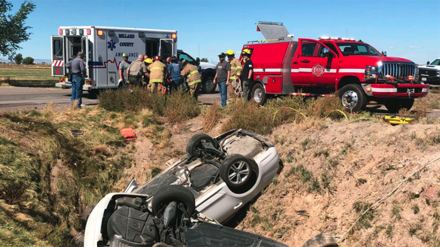 A crash at the intersection of Lone Tree and Cropper Lane outside Delta, Utah, Oct. 1, 2022. (Court...