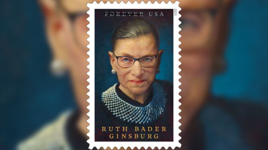 This stamp honors Justice Ruth Bader Ginsburg (1933-2020), the 107th Supreme Court Justice of the U...