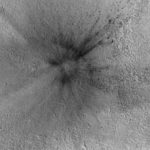 A meteoroid slammed into Mars 2,174 miles (3,500 kilometers) away from the lander and created a fresh impact crater on the Martian surface. (NASA/JPL-Caltech/MSSS)