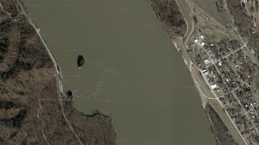 Mississippi River at Tower Rock (Google Earth Pro)....