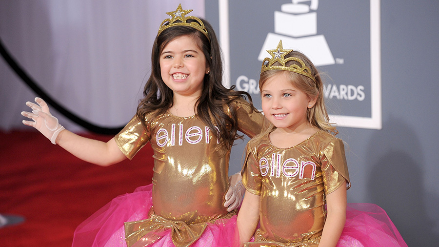 Sophia Grace and Rosie arrive at the 54th Annual GRAMMY Awards held at Staples Center on February 1...