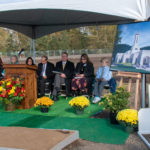 Participants of the groundbreaking of the Willamette Valley Oregon Temple get ready for the ceremony, which was held in Springfield, Oregon, on Saturday, October 29, 2022. The temple site, near Eugene, is located near the Willamette River in the fertile Willamette Valley, known for its agriculture.

