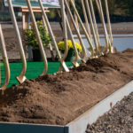 The ceremonial shovels for the Willamette Valley Oregon Temple groundbreaking. The event was held on Saturday, October 29, 2022, in Springfield, Oregon.
