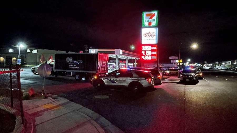 Police respond to a shootout at a Millcreek convenience store, 4051 S. State, on Friday. A second m...