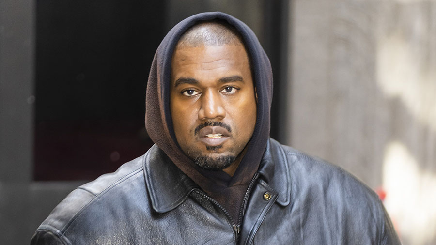 Kanye West attends the Balenciaga Spring 2023 Fashion Show at the New York Stock Exchange on May 22...