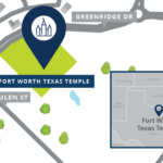 Map showing the location of the Fort Worth Texas Temple. (Intellectual Reserve, Inc.) 