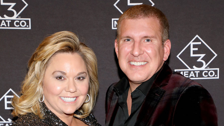 Julie Chrisley (L) and Todd Chrisley attend the grand opening of E3 Chophouse Nashville on November...