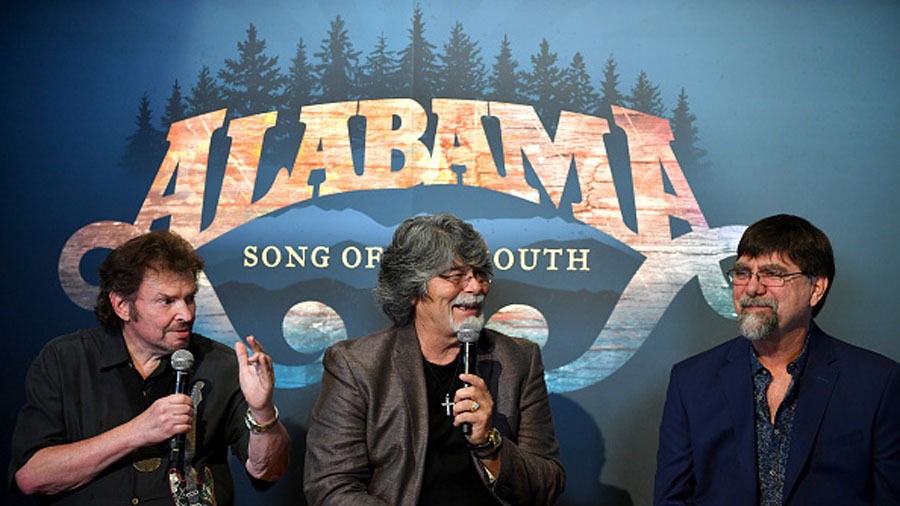 NASHVILLE, TN - AUGUST 22:  (L-R) Jeff Cook, Randy Owen, and Teddy Gentry of the band Alabama speak...