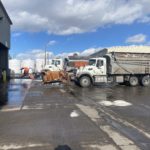 These are Salt Lake County snowplows back in the maintenance yard to get cleaned and reload salt.