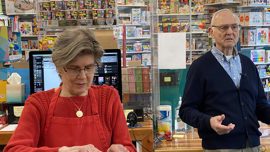 Bill and Diane Sartain, owners of Tutoring Toy Store in Foothill Village. (KSL-TV)...