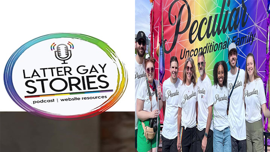 Podcast Latter Gay Stores (left) and LGBTQ group Peculiar (right). (KSL-TV)...