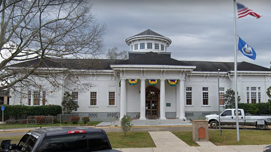 White city hall building in Bogalusa, Louisiana...