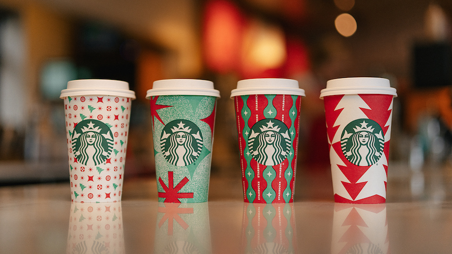 Here are this year's designs. (Connor Surdi/Starbucks via CNN)...