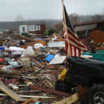 Homes destroyed during last week's tornado continue to litter the landscape on December 16, 2021 in Dawson Springs, Kentucky. Multiple tornadoes touched down in several Midwest states last Friday, causing widespread destruction and leaving scores of people dead and injured.  (Photo by Scott Olson/Getty Images)